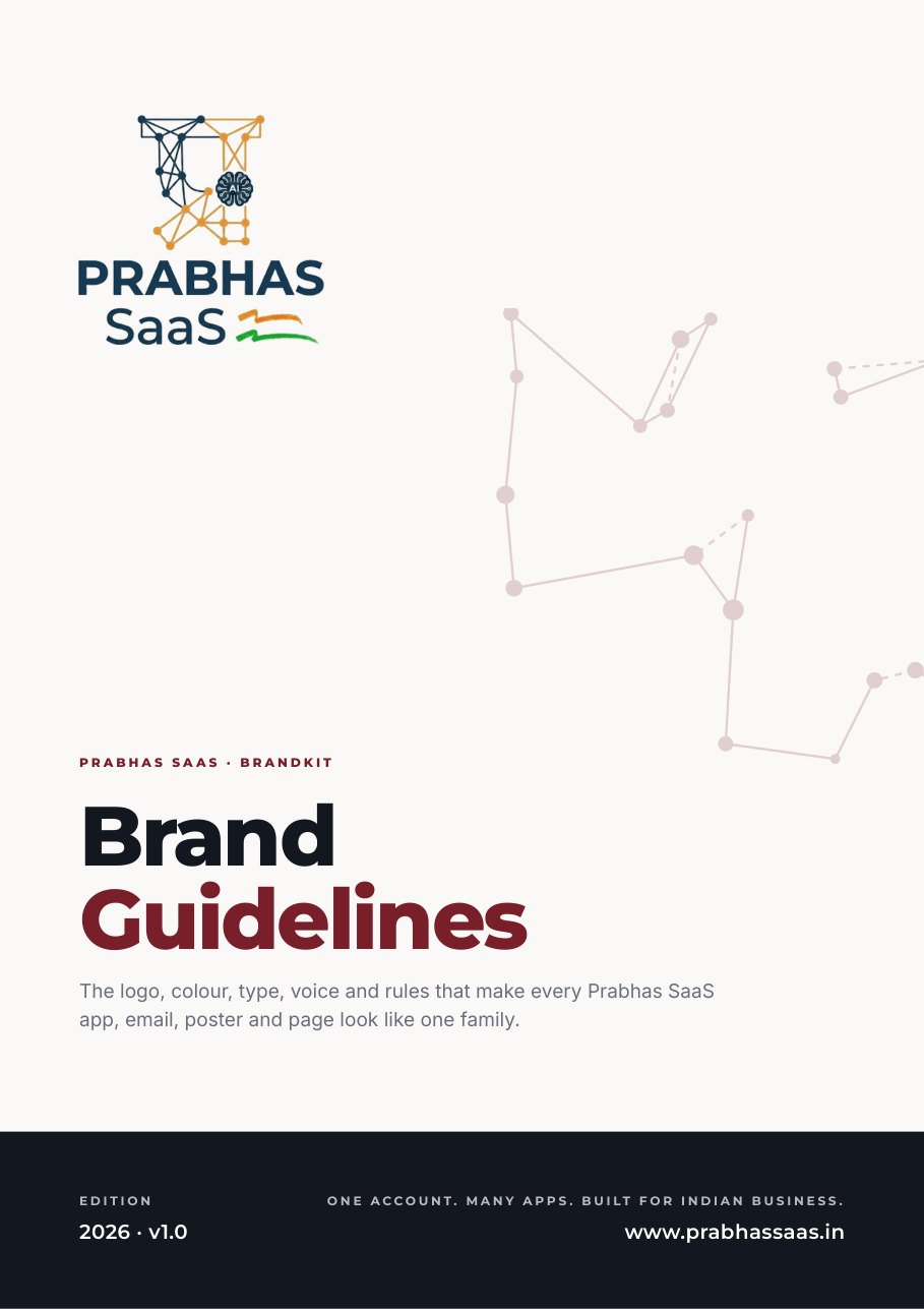 Cover of the Prabhas SaaS brand guidelines
